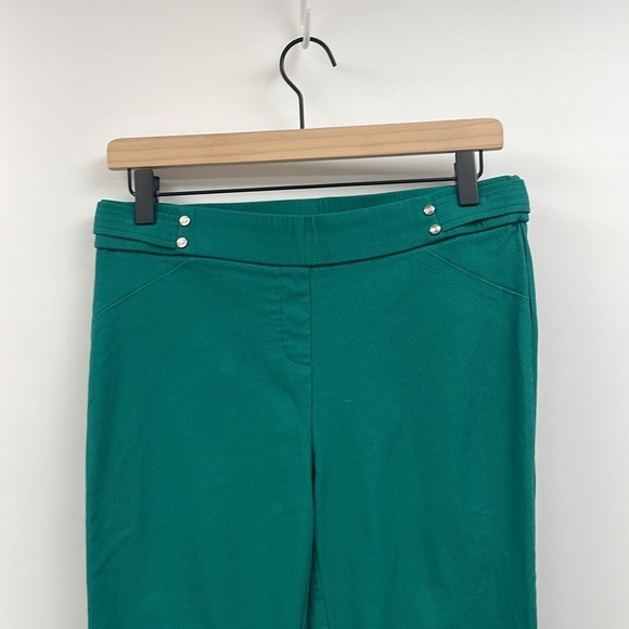 Rafaella Mid-Rise Straight Pull-On Trouser Ankle Pant Stretchy Kelly Green 8 - Picture 2 of 7
